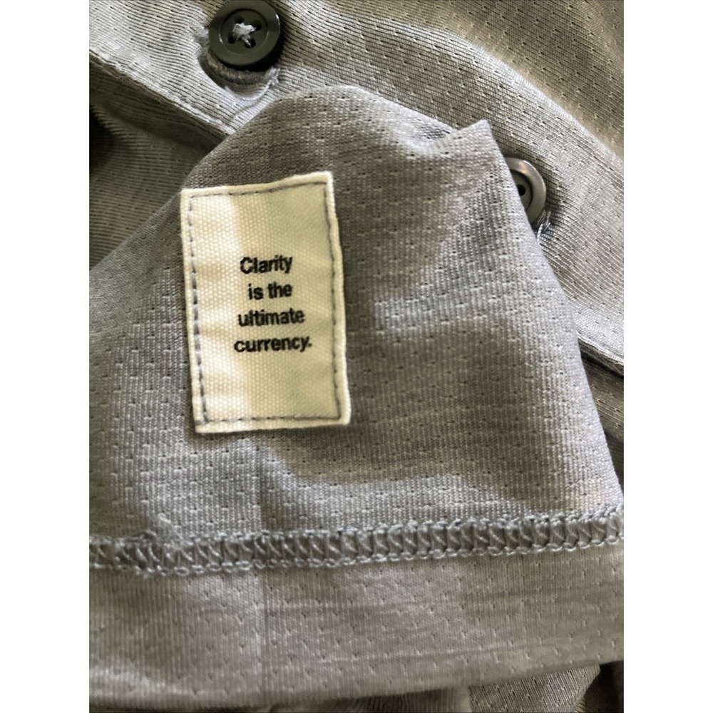 Vuori Zephyr Polo Shirt Stretch Performance Medium Mens Grey Golf Pocket - Picture 9 of 9